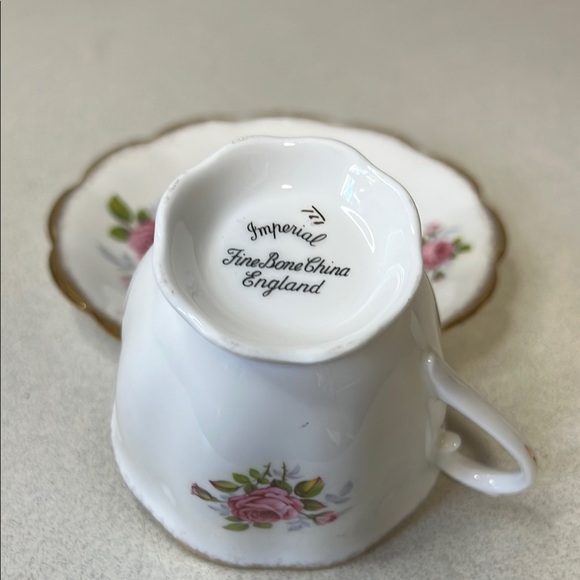 Imperial Fine Bone China England Teacup and Saucer Set - Picture 1 of 6